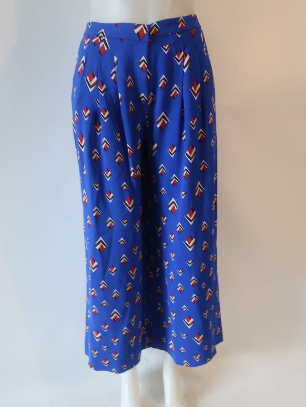 NWT Women Carolina Herrera Cobalt Blue (Item- 63) Geometric Pajama Print Pant 8